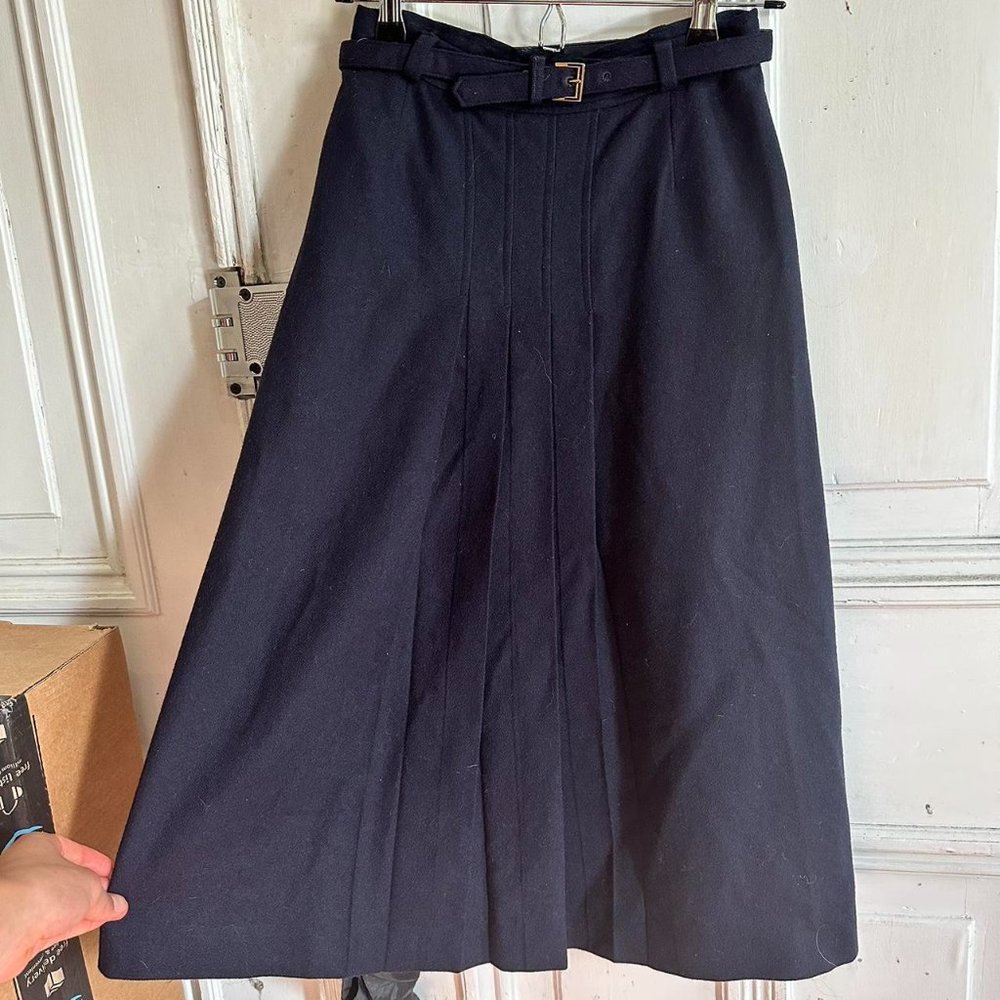 70s Vintage pleated wool skirt